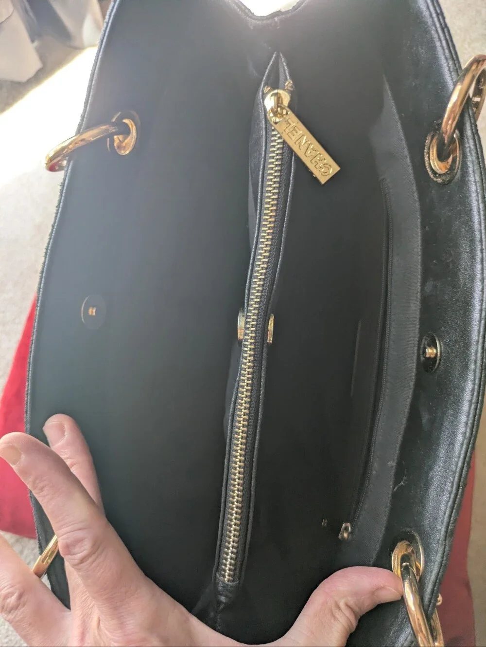 Vintage Chanel Leather Tote/Purse.  24kt Gold Plated Hardware.  Duster Bag Too.